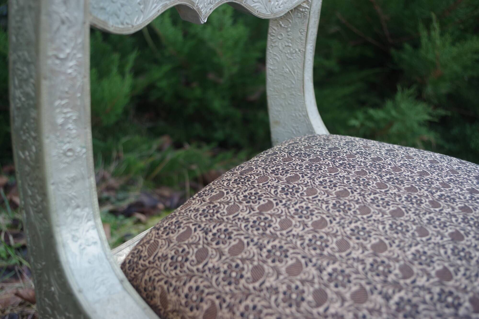 Vintage silver metal chair