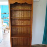Beautiful bookshelf - solid pine - 5 shelves - country style - natural colour
