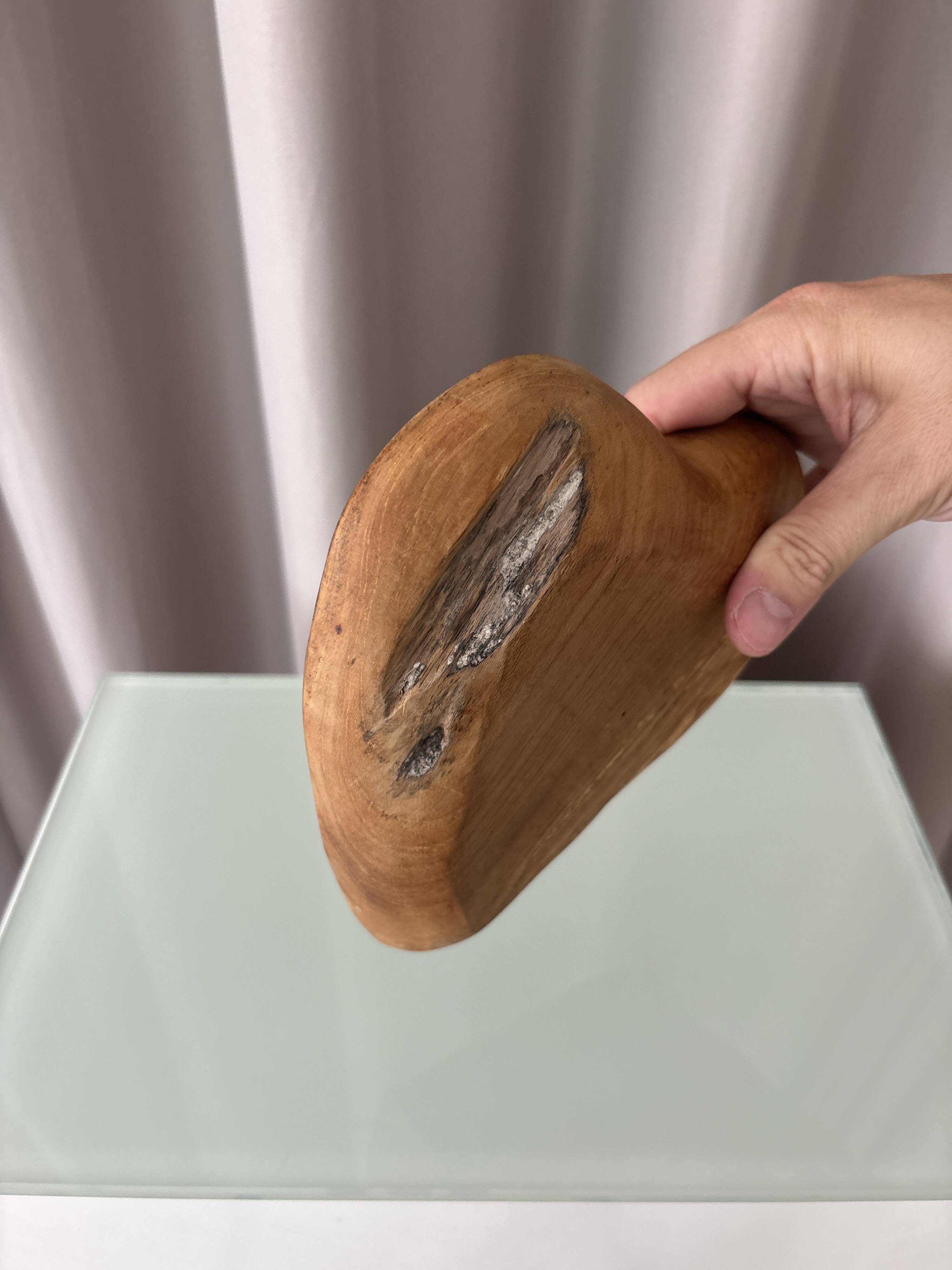 Hand-Carved Heart-Shaped Wooden Bowl | Rustic Cottagecore Catchall