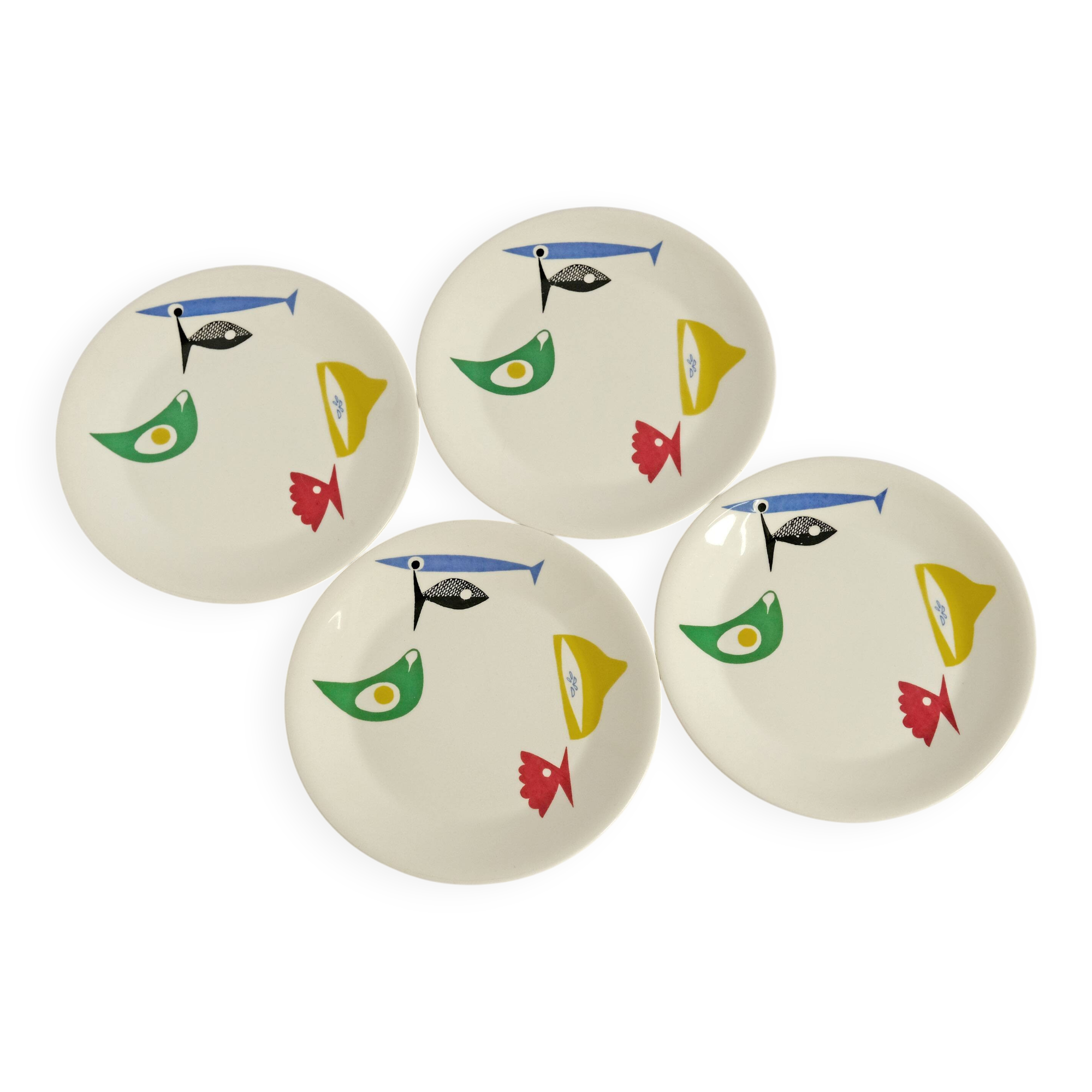 Set of 4 Figgjo Flint A La Carte Dessert Plates – MCM Norwegian Ceramics