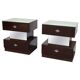 Macassar ebony bedside tables, cubic design, 1980s, set of 2.