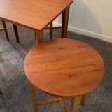Scandinavian set by Poul Hundevad table and 4 folding teak stools