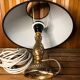 Old gilt bronze lamp + vintage black lampshade