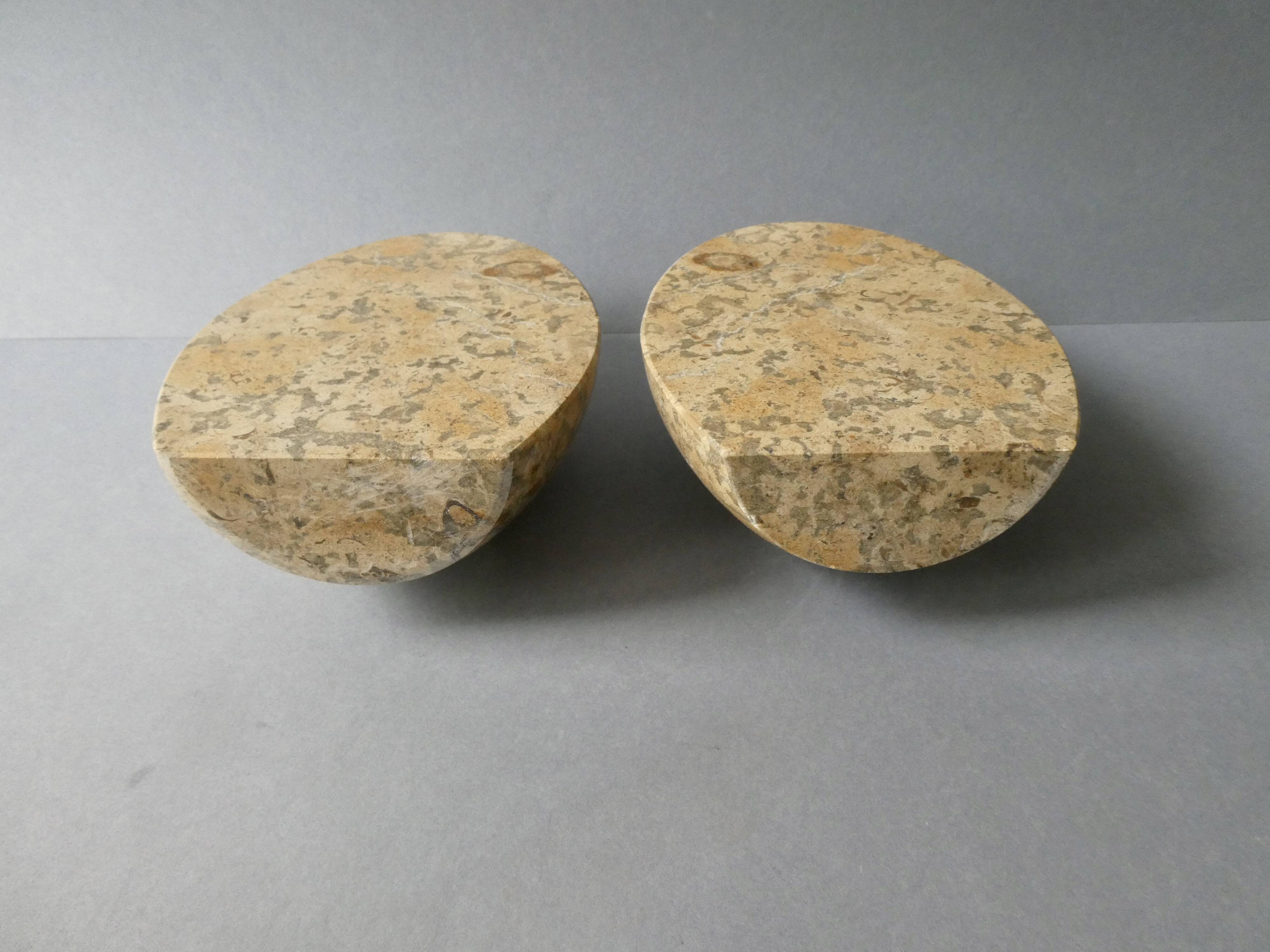 Marble bookends, egg shape