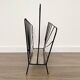 Mid century magazine rack - wire metal & perforated metal, vintage newspaper stand