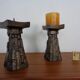 Large Brutalist German Bronze Candleholders, 1960s, Set of 2