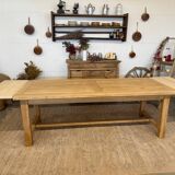 Solid oak table with birch extensions