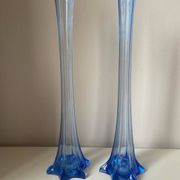 Pair of old blue soliflores