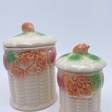Duo of pots in barbotine