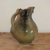Pichet Cochon in glazed stoneware signed Jean