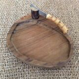 Wooden butter dish and knife