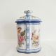 Earthenware box decoration of flowers Faience factory of Charolles