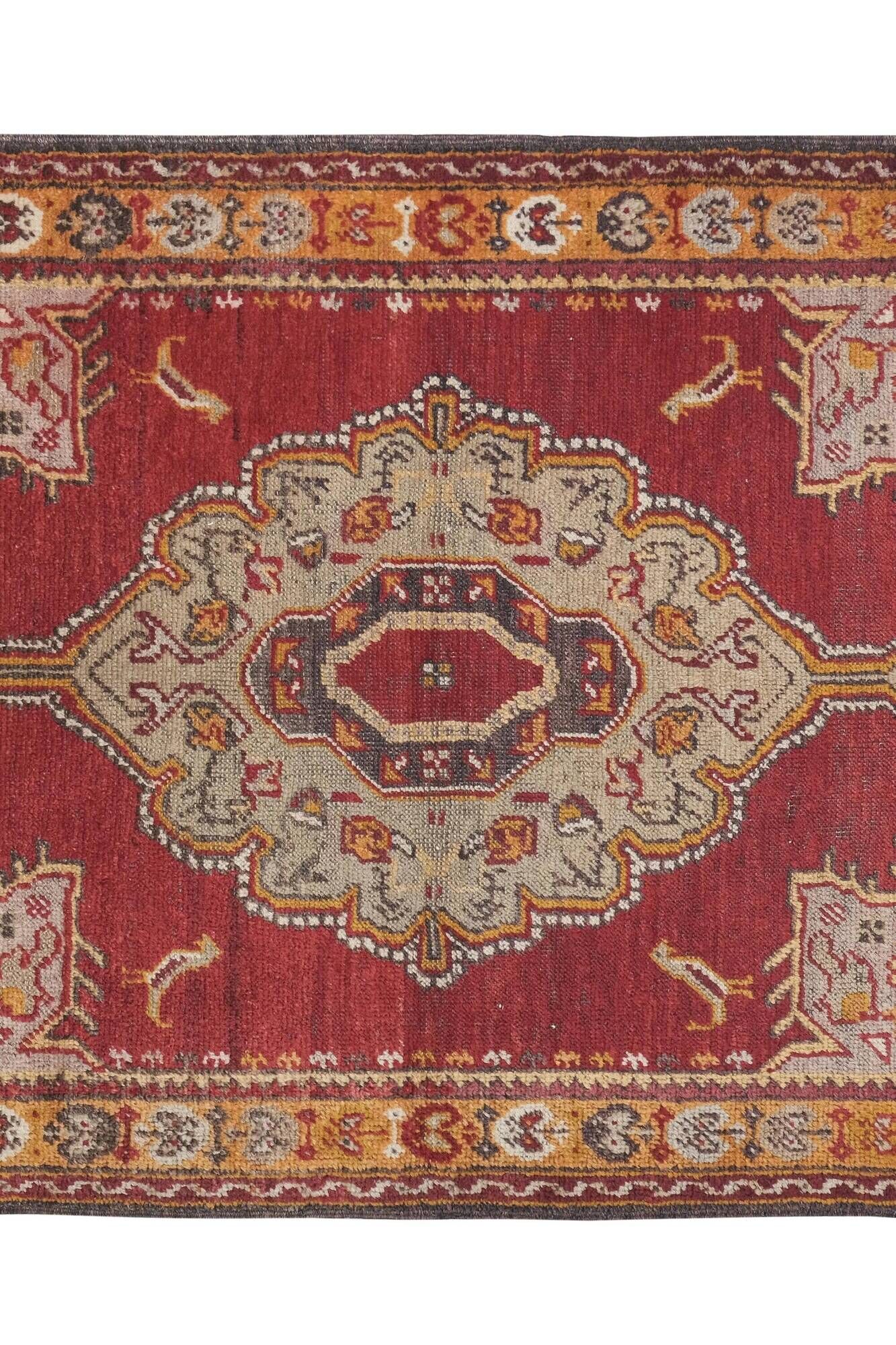 Vintage Turkish rug handmade 92x133 cm