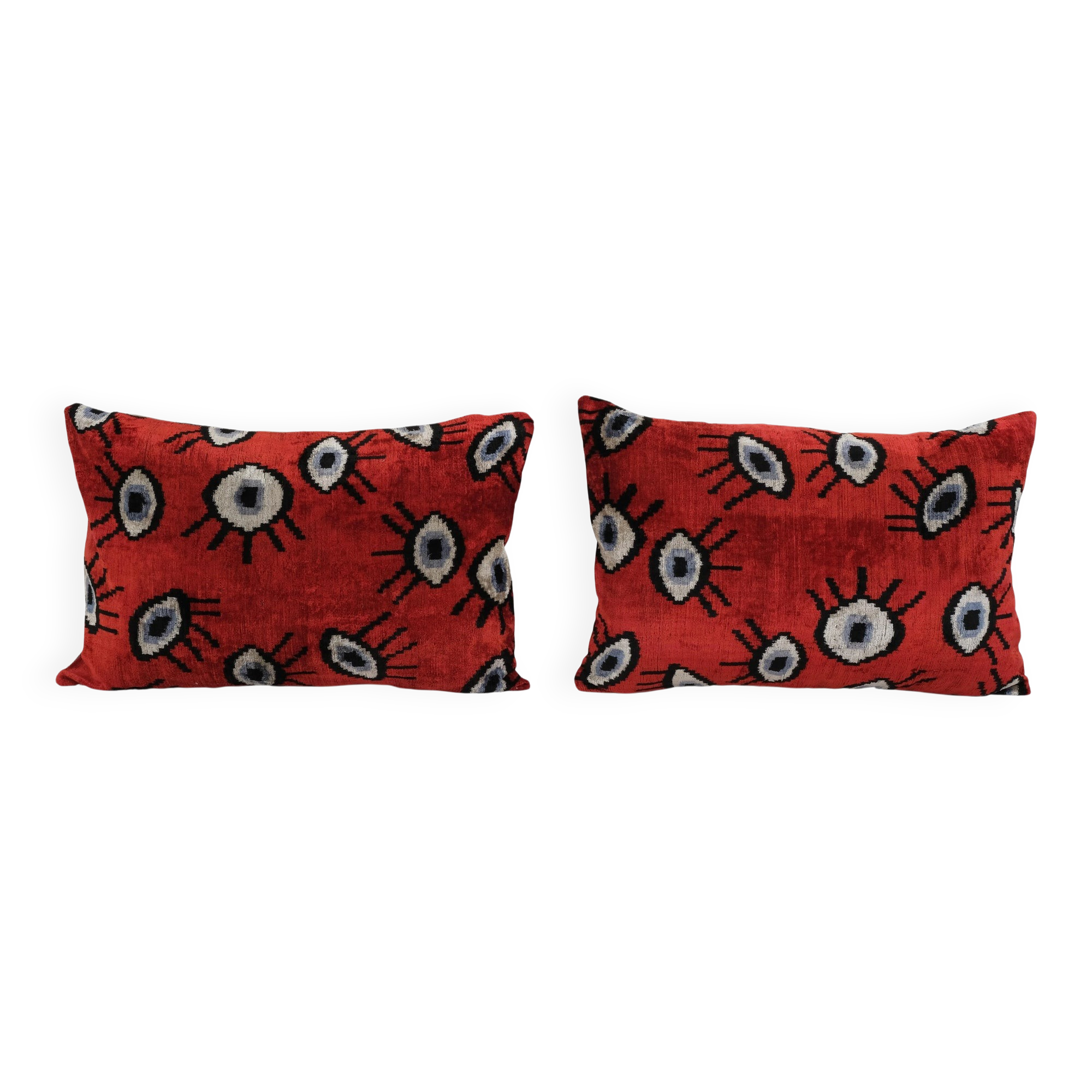 Set of 2 vintage ikat cushion covers 61x41 cm