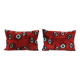 Set of 2 vintage ikat cushion covers 61x41 cm
