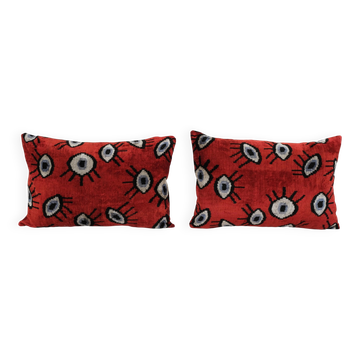 Set of 2 vintage ikat cushion covers 61x41 cm