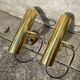 Pair of antique brass desk lamps, desk sconces.