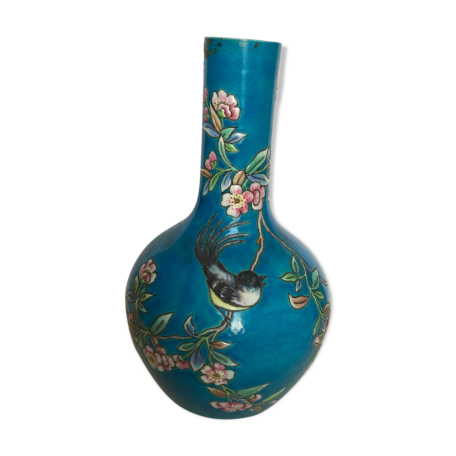 Longwy enamel vase