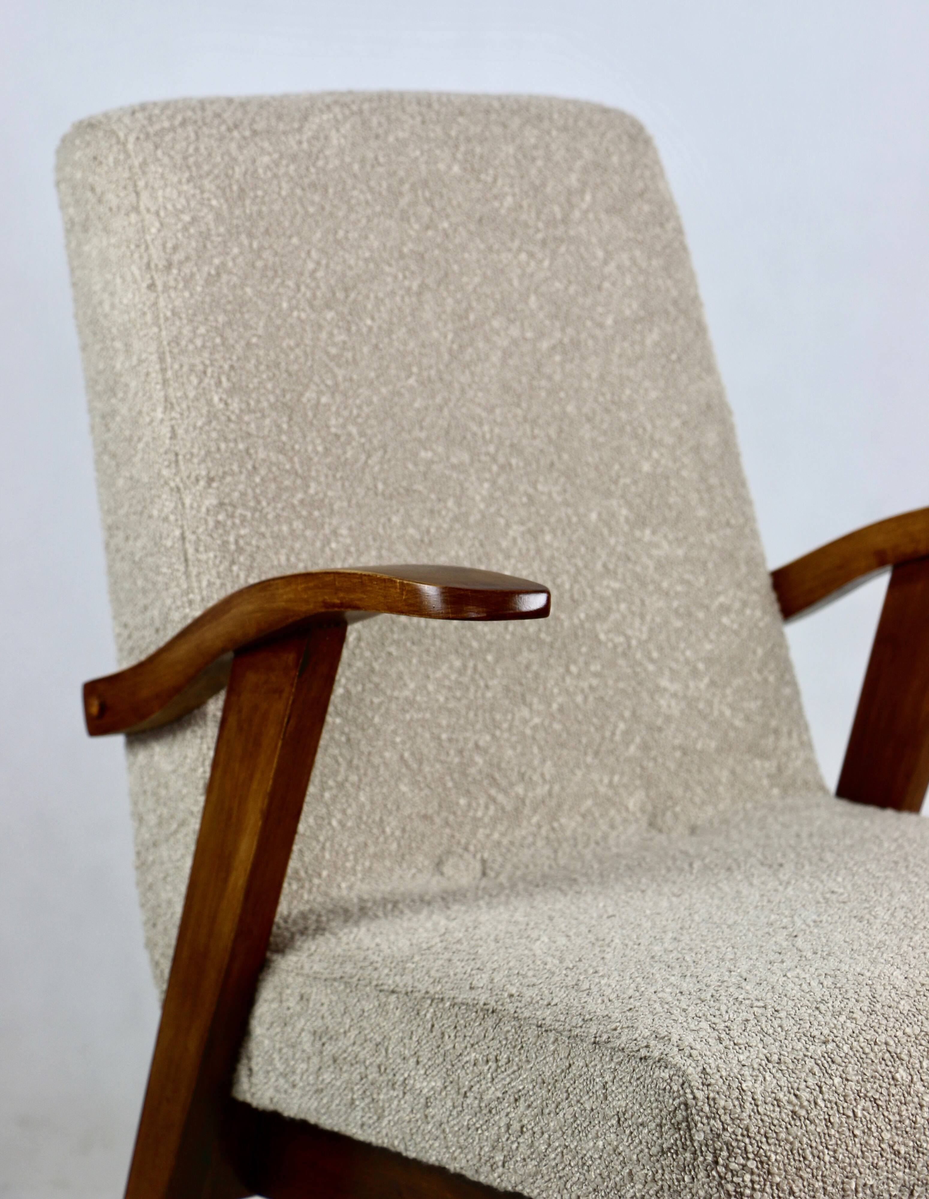 Armchair chair 300-123, design by M. Puchała beige boucle