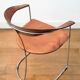 Chaise Arrben Ursula postmoderne en cuir cognac et chrome