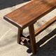 Solid oak farmhouse bench 140cm for rustic farmhouse table 1950