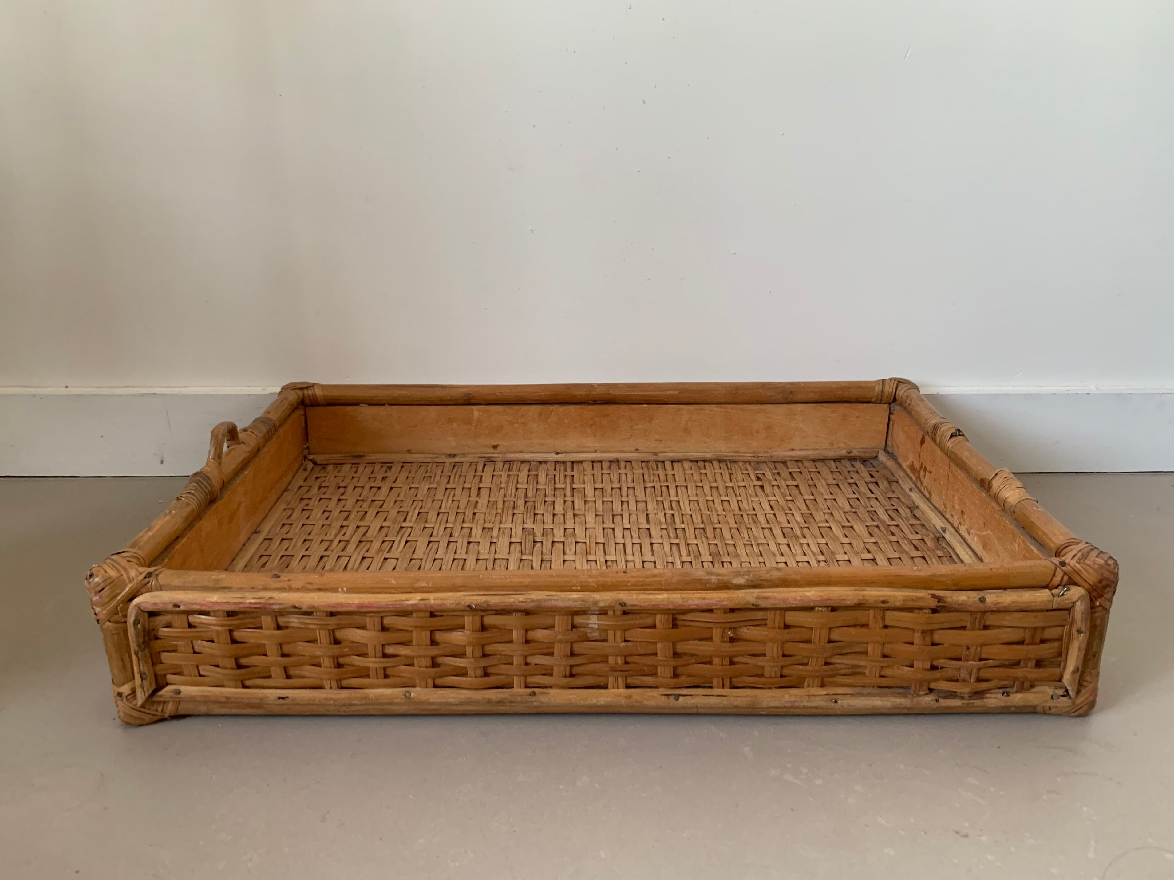 Vintage rattan basket