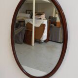 Antique mahogany oval mirror