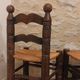 Brutalist chair pair in the style of Dudouyt.