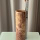 Vintage Italian Red Onyx Cylinder Vase, 1970s