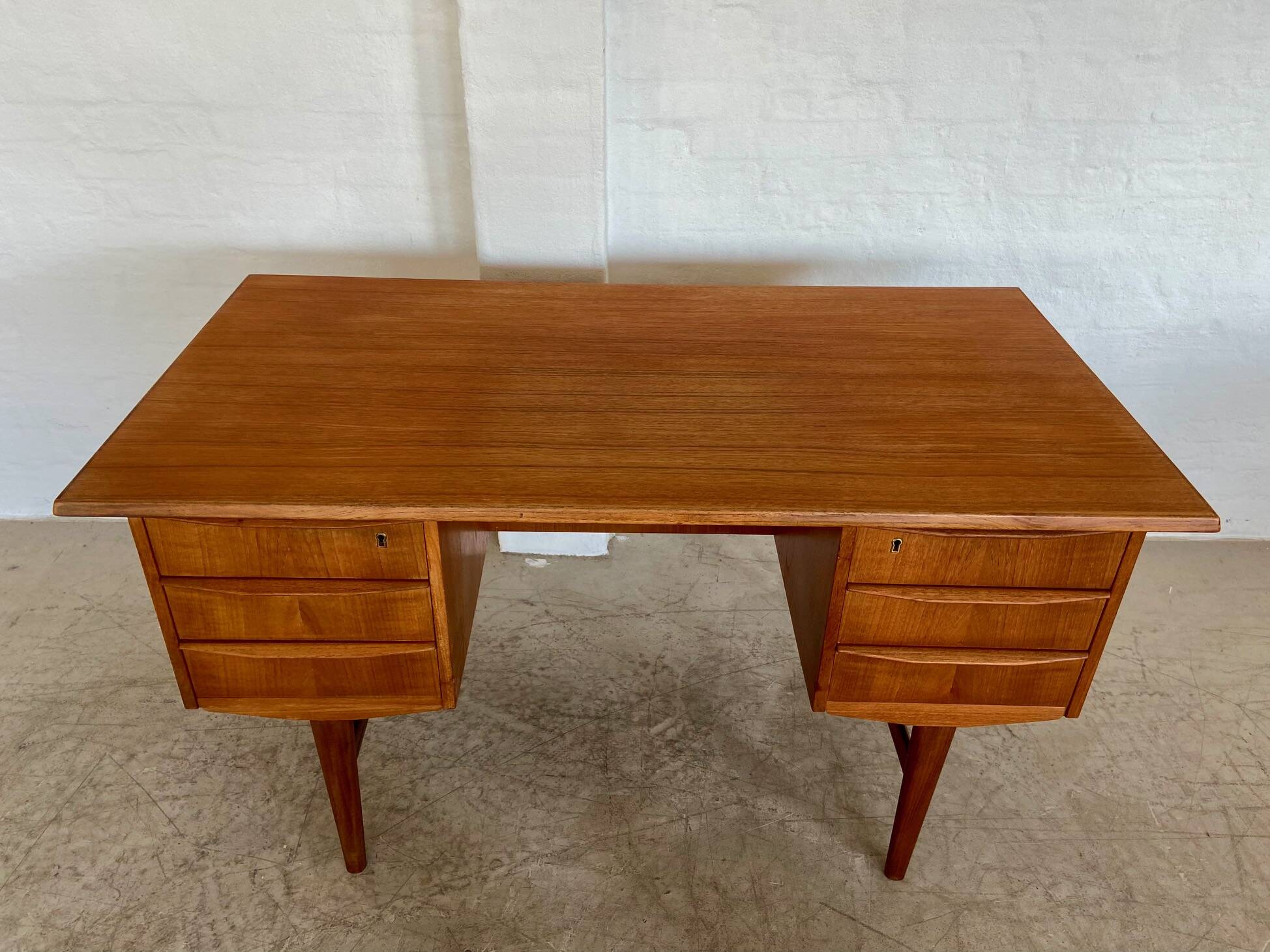 Vintage retro danish mid century teak desk 1960s