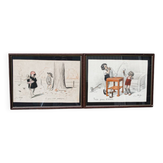 Set of two lithographs by Georges Redon (1869-1943)