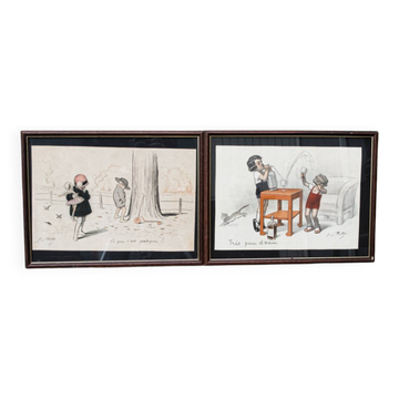 Set of two lithographs by Georges Redon (1869-1943)