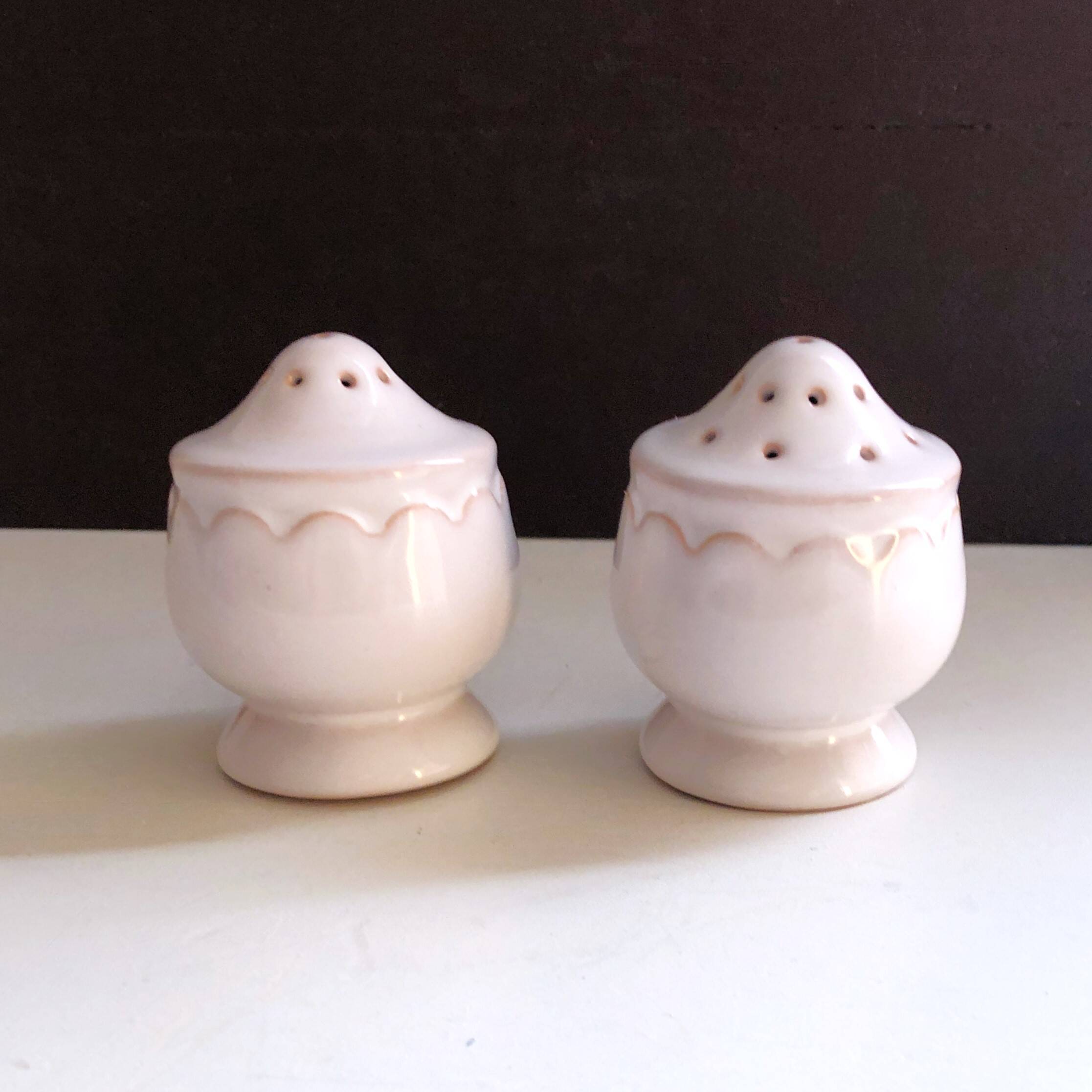 Vintage porcelain salt and pepper shaker duo
