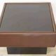 Table basse cuir et verre noir