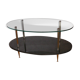 Marble and brass glass coffee table