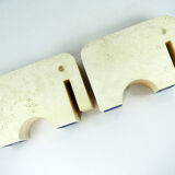 Pair elephant bookends travertine Fratelli Mannelli, 1970s