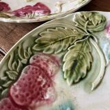 Set of two slip plates with strawberry and cherry decoration