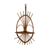 Rattan angle shelf vintage 70s