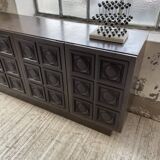 Brutalist sideboard attributed to De Coene, 1970s