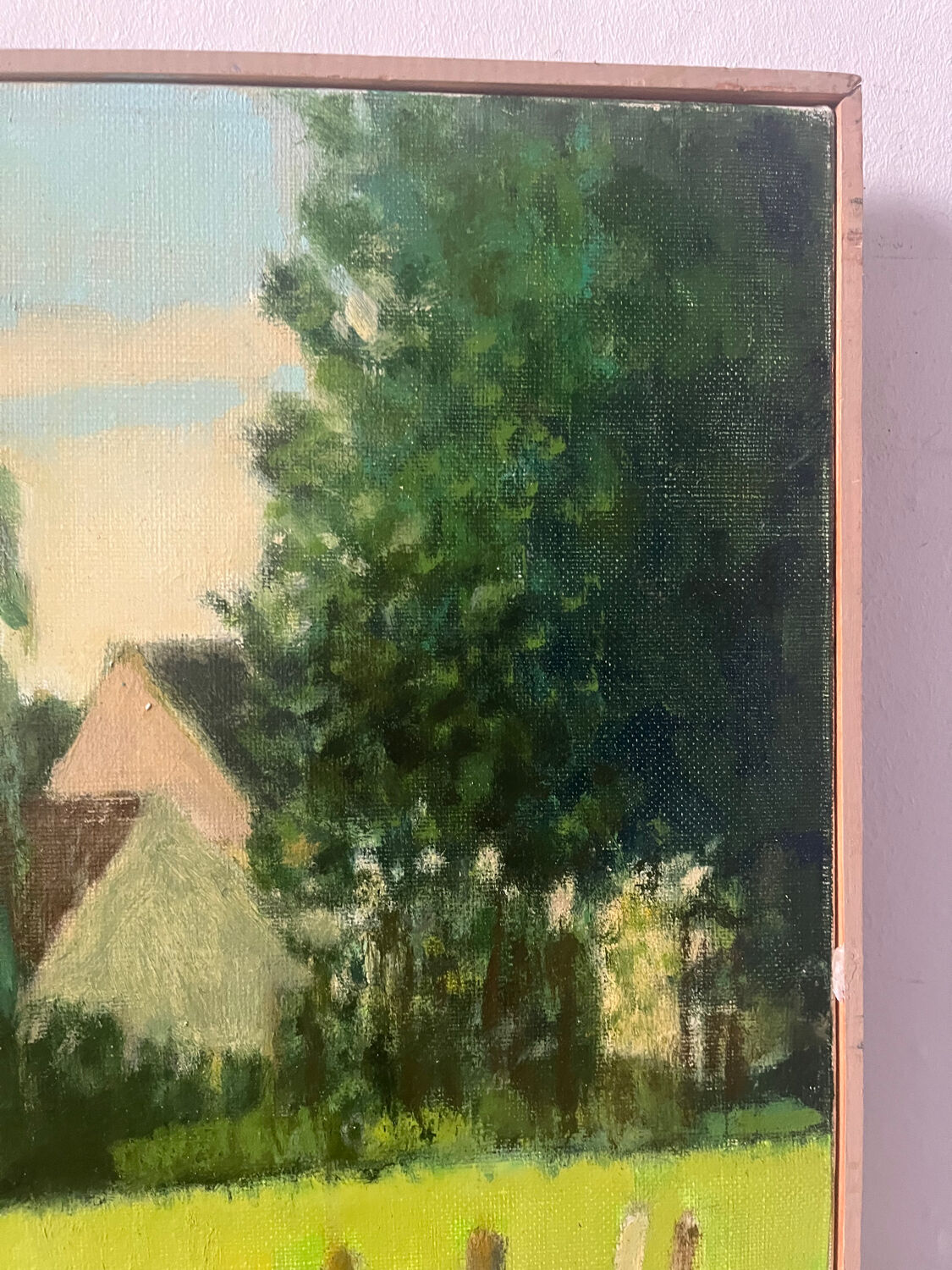 La Brière, Brittany, oil on canvas signed P Poulain