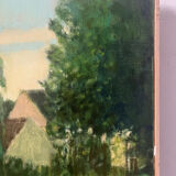 La Brière, Brittany, oil on canvas signed P Poulain