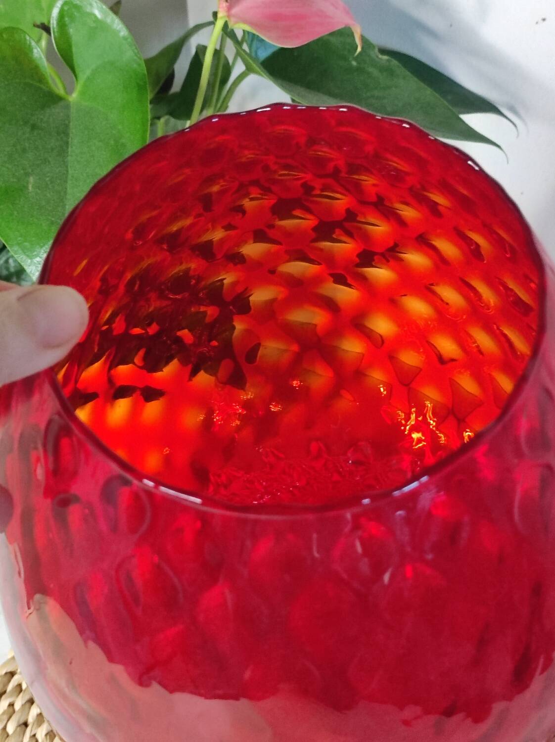 Red vase Empoli Italy 1960