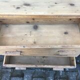 Old retro vintage chest of drawers 3 drawers wooden crude façade oak