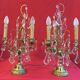Pair of crystal tassels with bronze frame