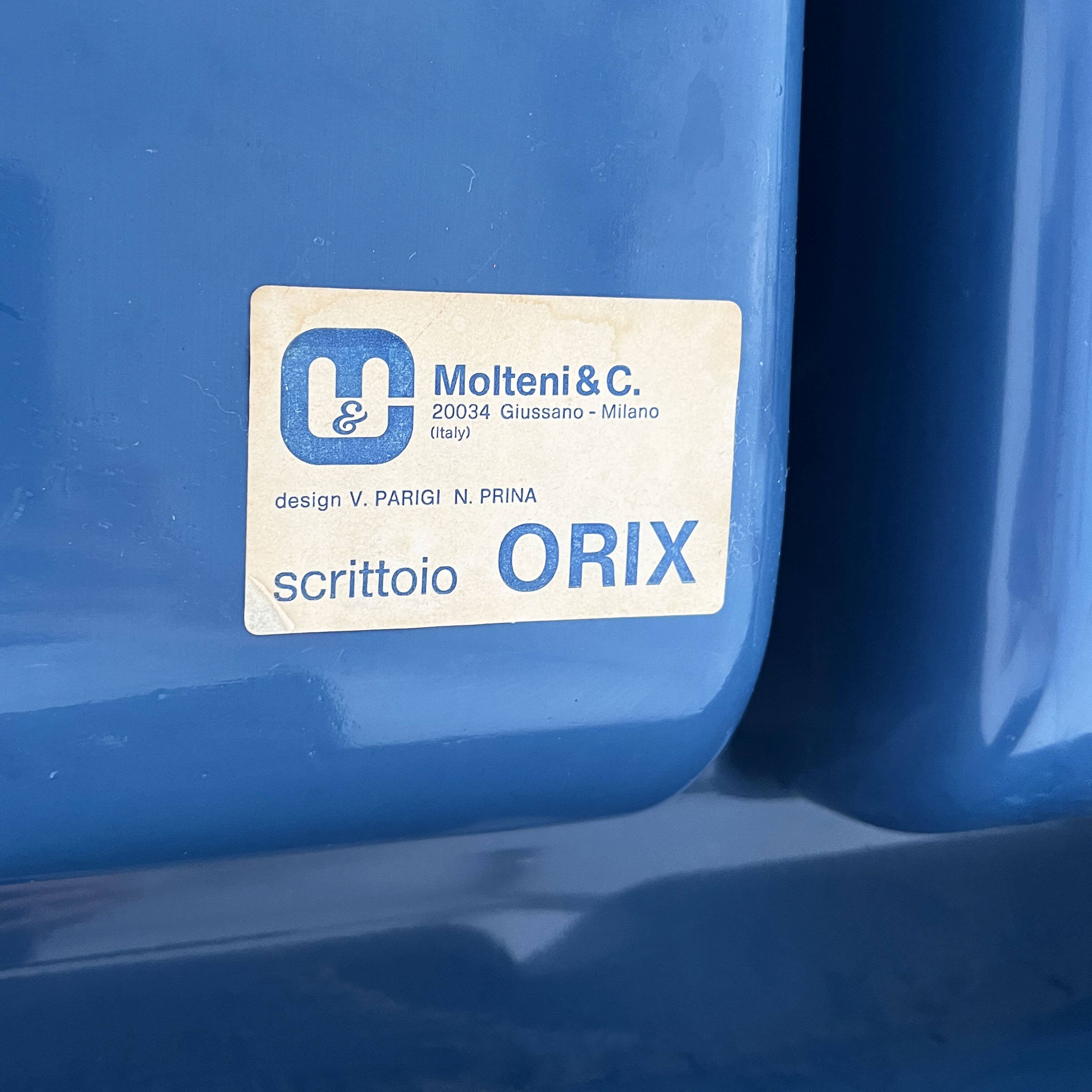 Orix blue desk by vittorio parigi & nani prina for molteni, 1970