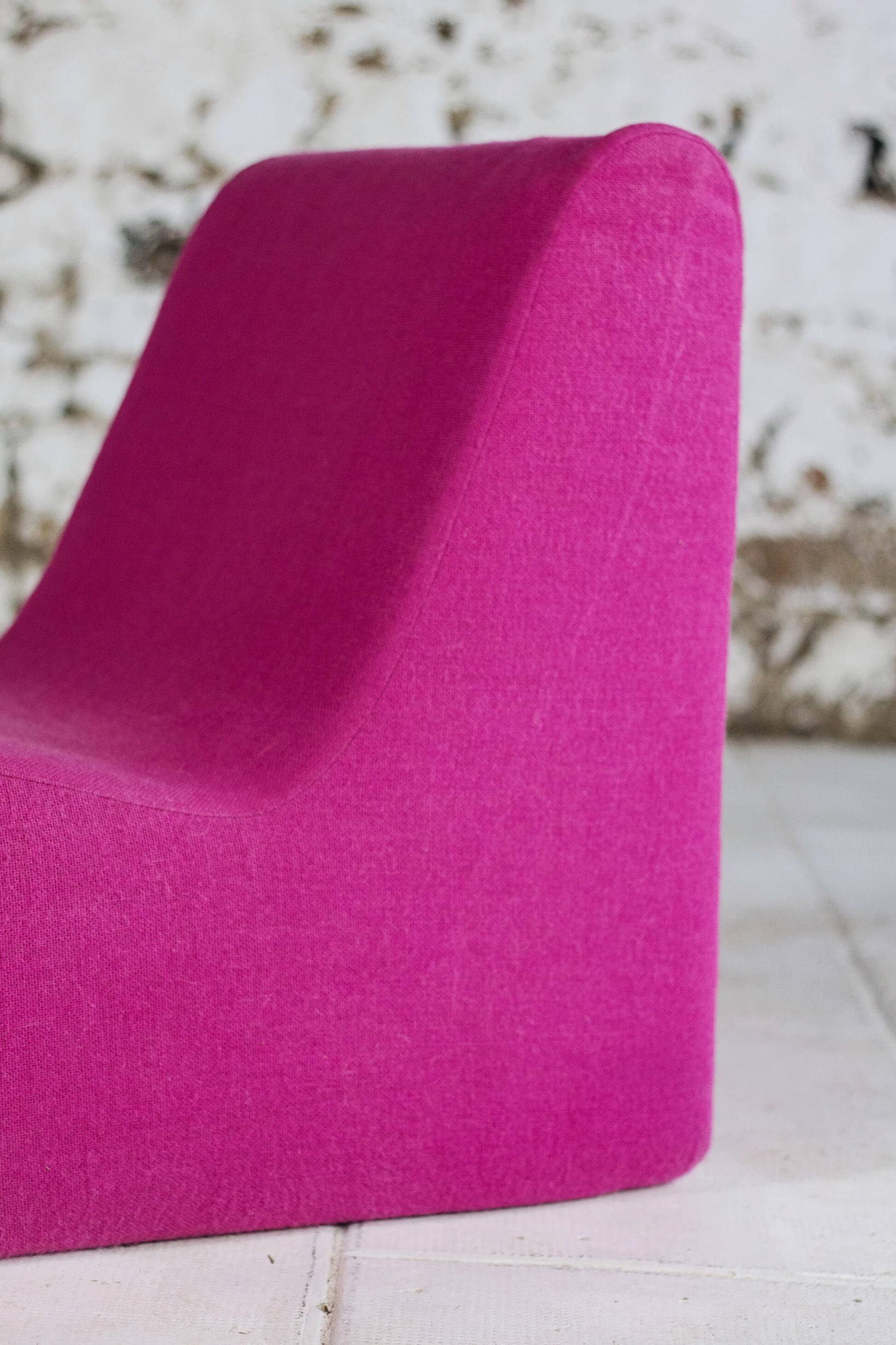 Pink wool armchair, 1970