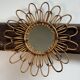 1950s rattan sun mirror France