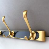 Vintage Wall Coat Rack, Brass, Mid Century Interior