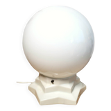 Vintage globe and ceramic table lamp