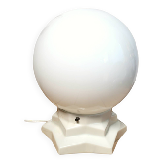 Vintage globe and ceramic table lamp